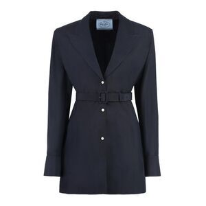 PRADA Belted Tailored Jacket Women BLUE Coats & Jackets